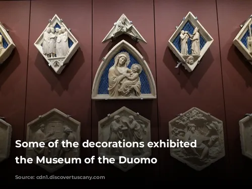 Some of the decorations exhibited at the Museum of the Duomo