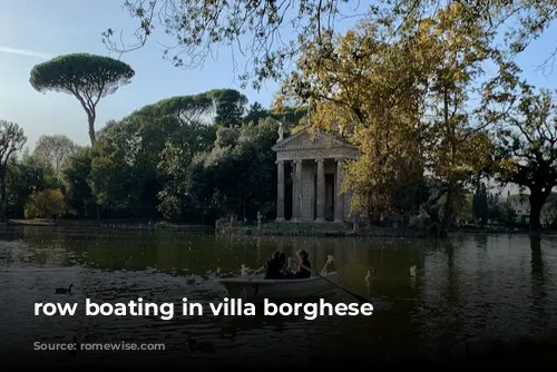 row boating in villa borghese