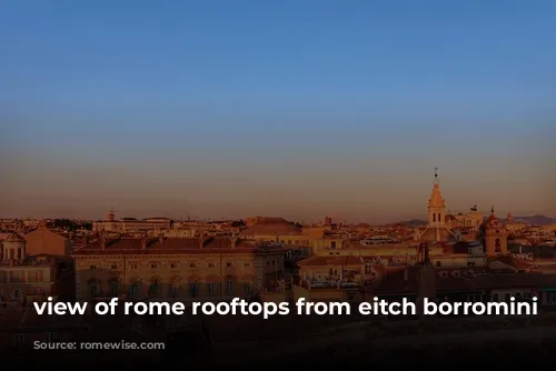 view of rome rooftops from eitch borromini