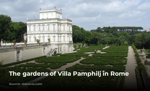 The gardens of Villa Pamphilj in Rome