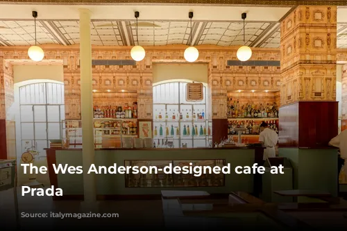 The Wes Anderson-designed cafe at Fondazione Prada 