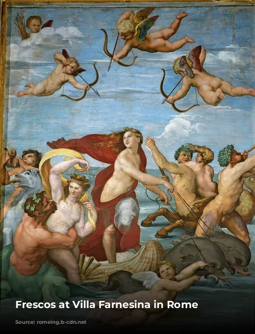 Frescos at Villa Farnesina in Rome