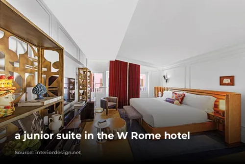 a junior suite in the W Rome hotel