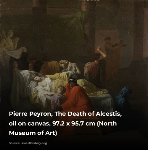 Pierre Peyron, The Death of Alcestis, 1794, oil on canvas, 97.2 x 95.7 cm (North Carolina Museum of Art)