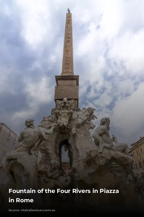 Fountain of the Four Rivers in Piazza Navona in Rome