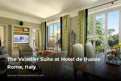 The Valadier Suite at Hotel de Russie in Rome, Italy