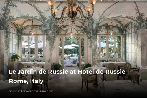 Le Jardin de Russie at Hotel de Russie in Rome, Italy