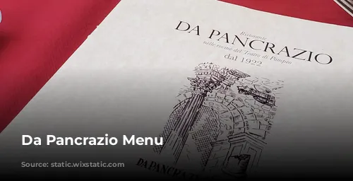 Da Pancrazio Menu