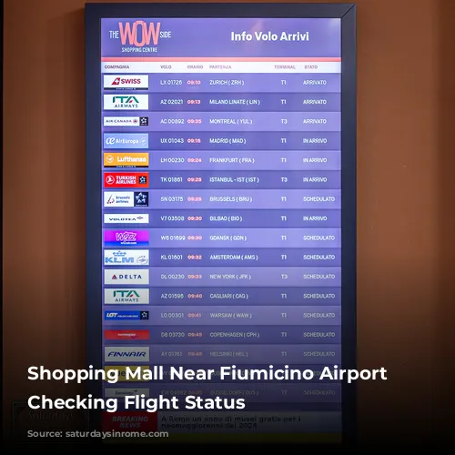 Shopping Mall Near Fiumicino Airport - Checking Flight Status