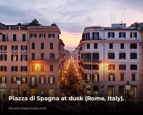 Piazza di Spagna at dusk (Rome, Italy).