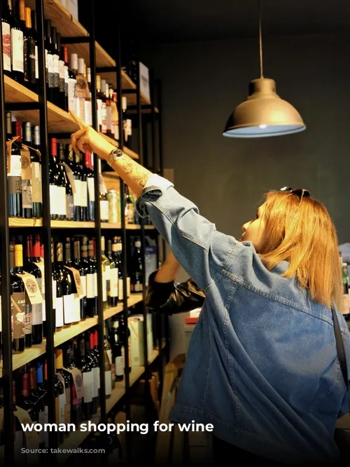 woman shopping for wine