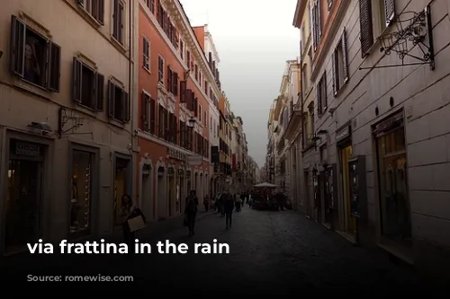 via frattina in the rain