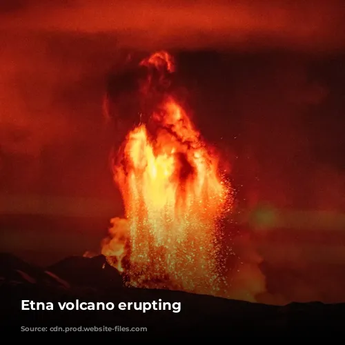 Etna volcano erupting