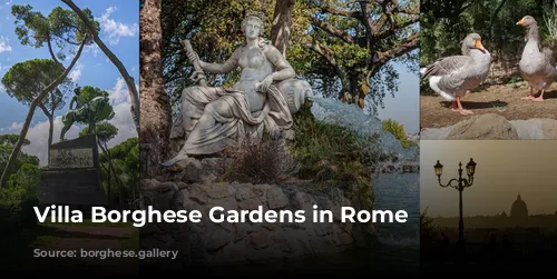 Villa Borghese Gardens in Rome