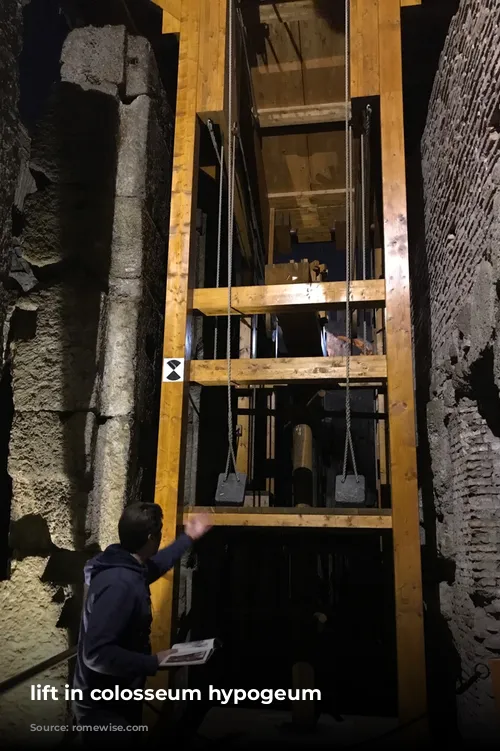 lift in colosseum hypogeum