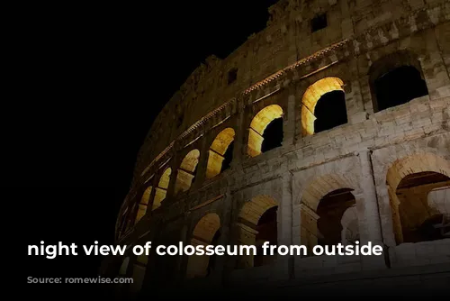 night view of colosseum from outside