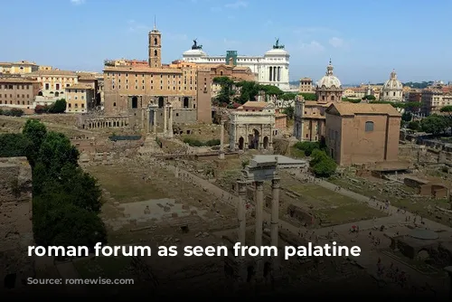 roman forum as seen from palatine hill