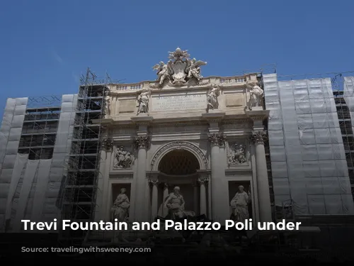 Trevi Fountain and Palazzo Poli under construction