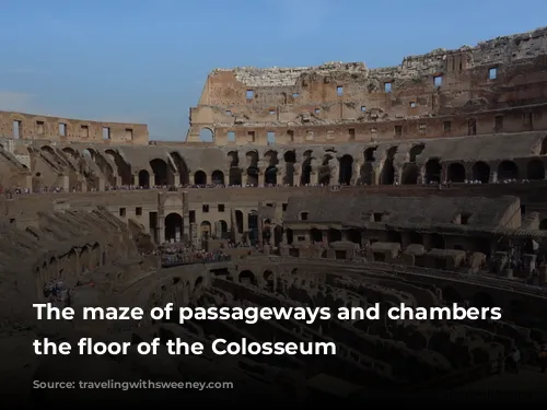 The maze of passageways and chambers beneath the floor of the Colosseum