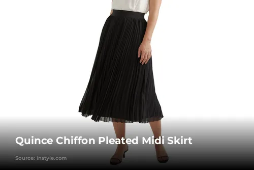 Quince Chiffon Pleated Midi Skirt