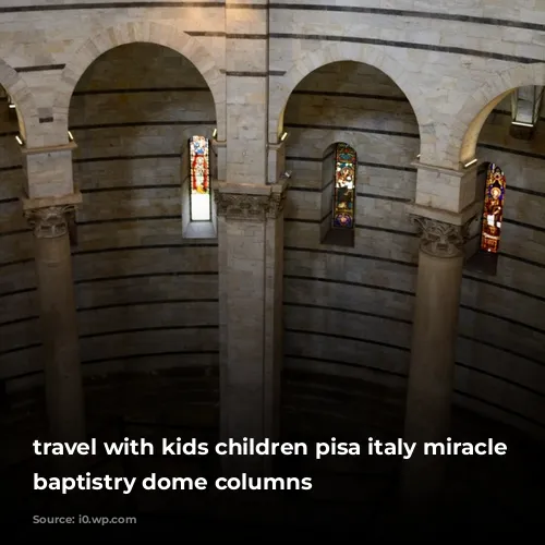 travel with kids children pisa italy miracle square baptistry dome columns