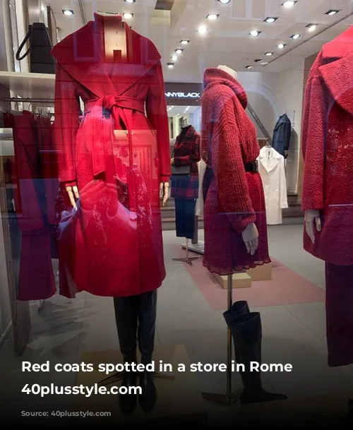 Red coats spotted in a store in Rome | 40plusstyle.com