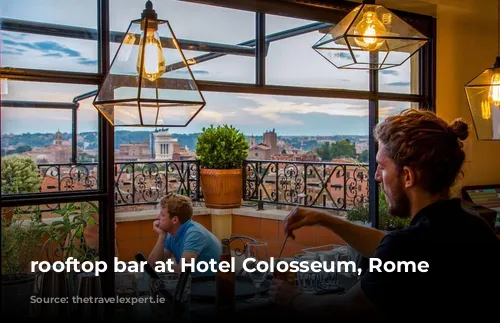 rooftop bar at Hotel Colosseum, Rome