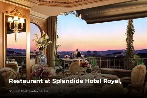 Restaurant at Splendide Hotel Royal, Rome