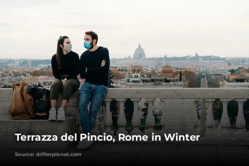 Terrazza del Pincio, Rome in Winter