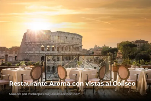 Restaurante Aroma con vistas al Coliseo Romano