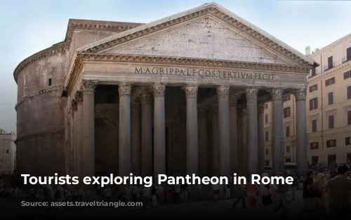 Tourists exploring Pantheon in Rome