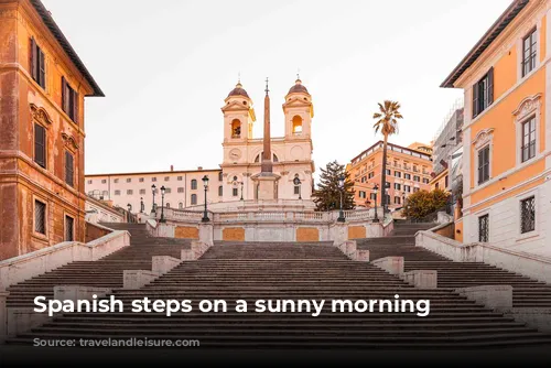 Spanish steps on a sunny morning 