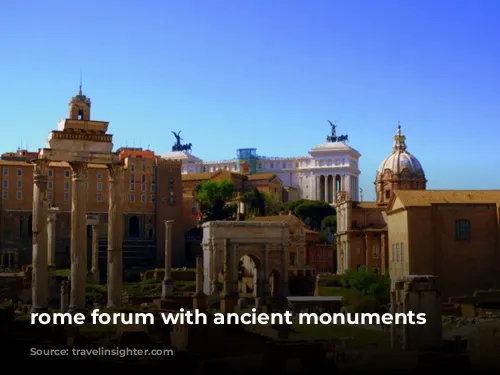 rome forum with ancient monuments