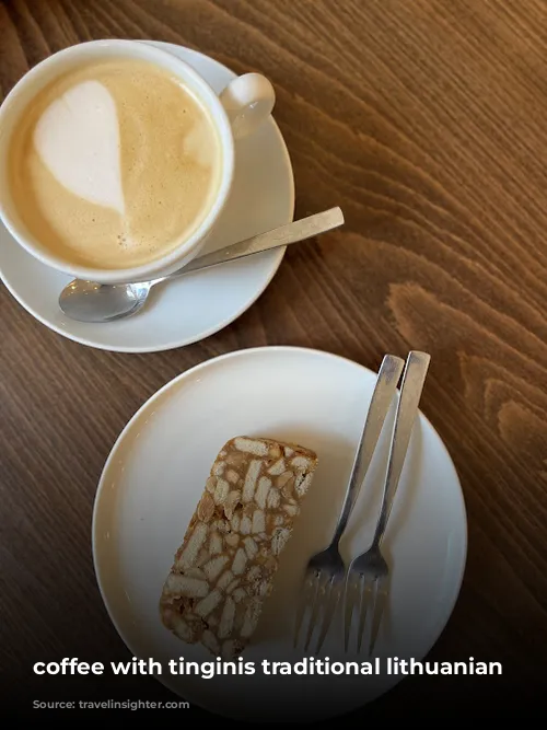 coffee with tinginis traditional lithuanian dessert