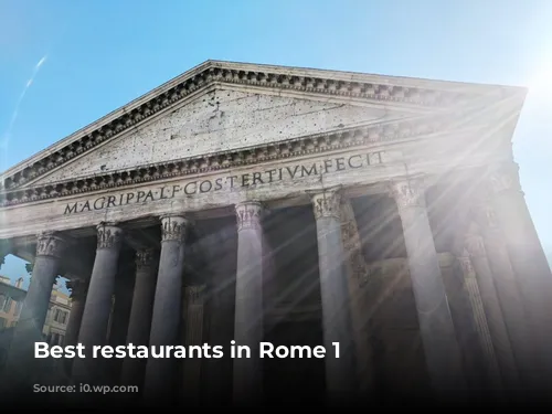 Best restaurants in Rome 1