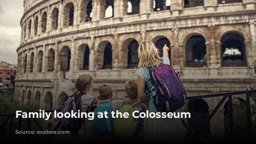 Family looking at the Colosseum