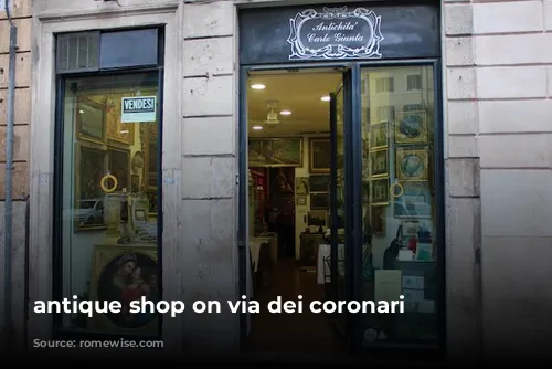 antique shop on via dei coronari