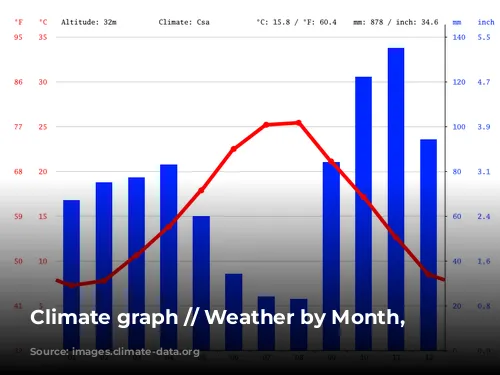 Climate graph // Weather by Month, Rome