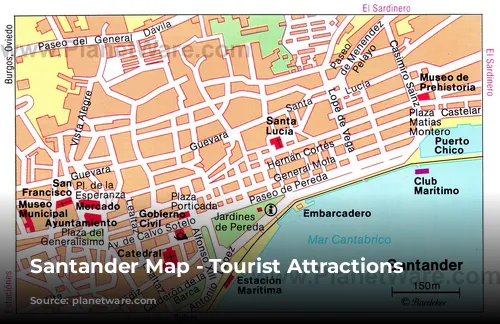 Santander Map - Tourist Attractions