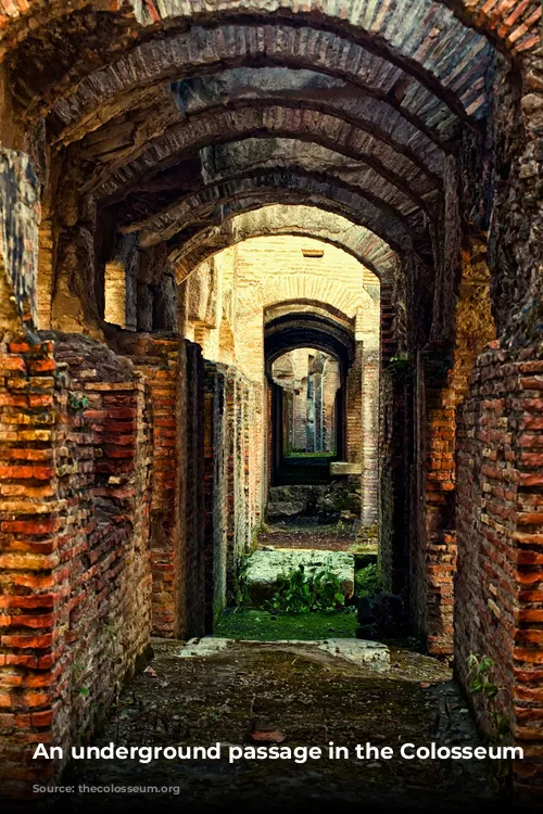 An underground passage in the Colosseum