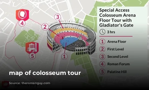 map of colosseum tour