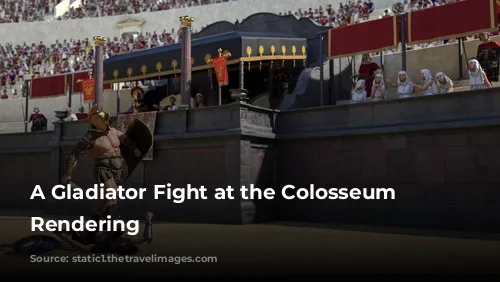 A Gladiator Fight at the Colosseum 3D Rendering