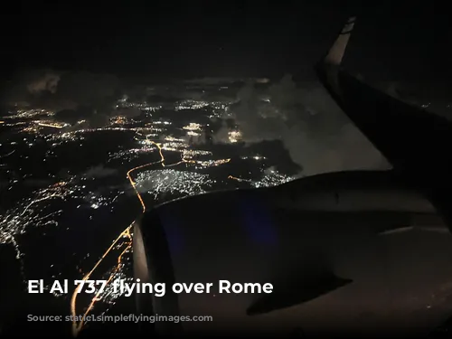 El Al 737 flying over Rome