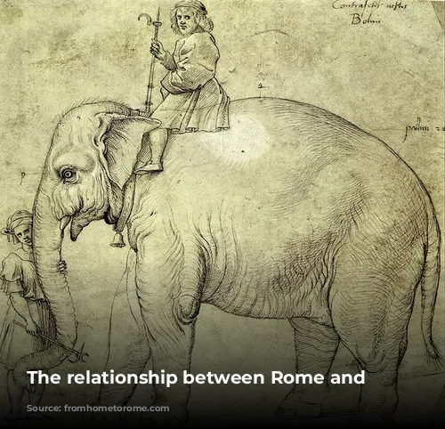 The relationship between Rome and elephants