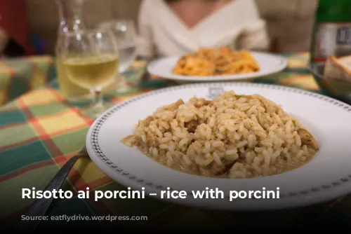 Risotto ai porcini – rice with porcini mushrooms