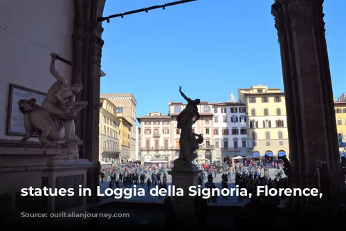 statues in Loggia della Signoria, Florence, Italy