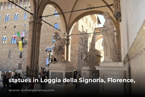 statues in Loggia della Signoria, Florence, Italy