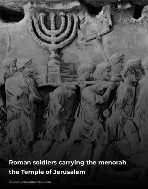 Roman soldiers carrying the menorah from the Temple of Jerusalem