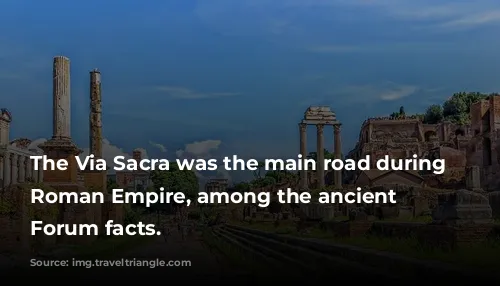 The Via Sacra was the main road during the Roman Empire, among the ancient Roman Forum facts.