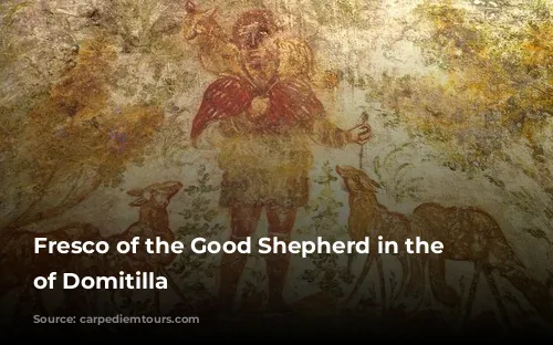 Fresco of the Good Shepherd in the Catacombs of Domitilla